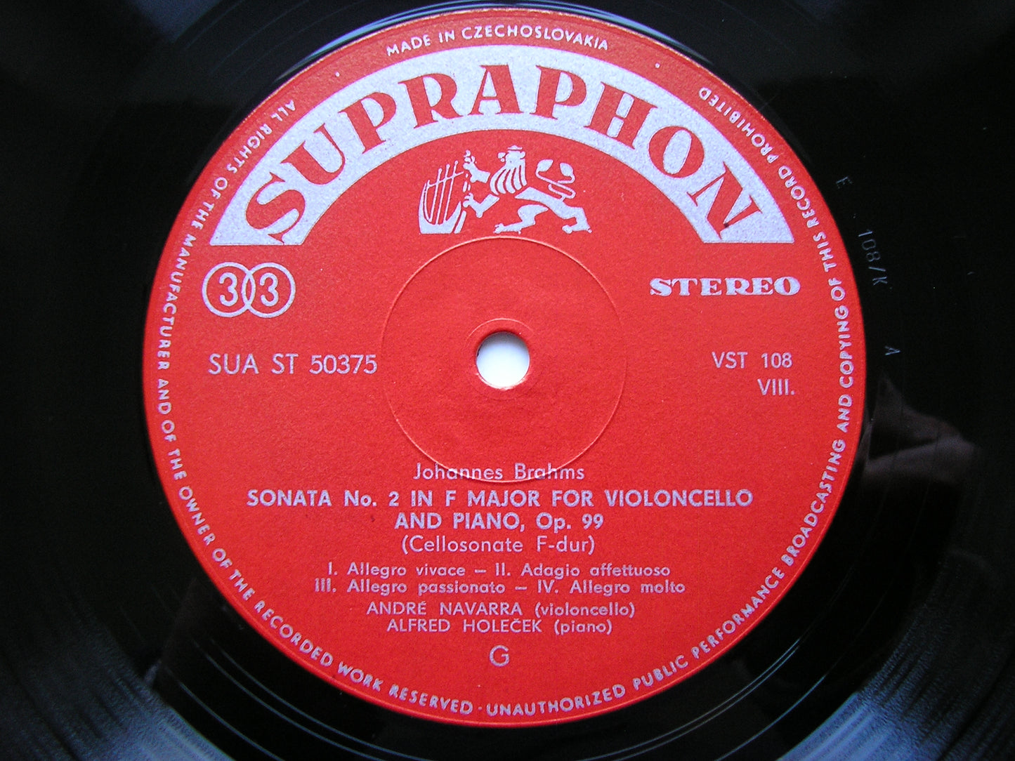 BRAHMS: CELLO SONATAS Nos. 1 & 2 NAVARRA / HOLECEK SUA ST 50375