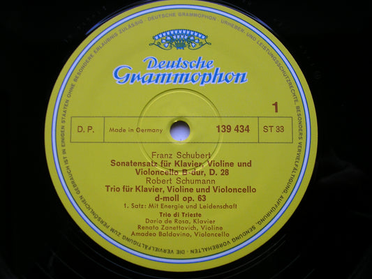SCHUBERT: SONATA MOVEMENT  D28  / SCHUMANN: PIANO TRIO No. 1  Op. 63      TRIO DI TRIESTE      139 434