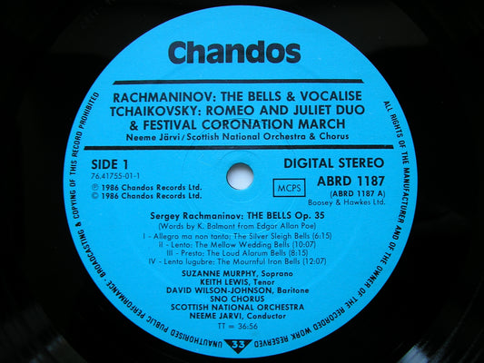 RACHMANINOV: THE BELLS / TCHAIKOVSKY: ROMEO & JULIET DUO / FESTIVAL CORONATION MARCH SOLOISTS / SNO / JARVI ABRD 1187
