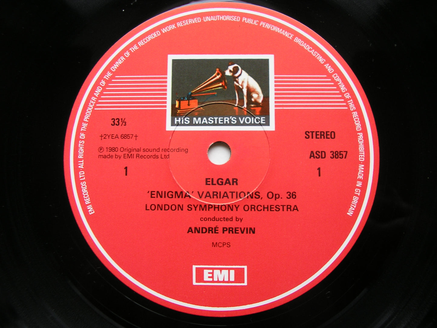 ELGAR: ENIGMA VARIATIONS / VAUGHAN WILLIAMS: TALLIS FANTASIA / THE WASPS PREVIN / LONDON SYMPHONY ASD 3857
