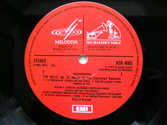 RACHMANINOV: THE BELLS SOLOISTS / USSR SYMPHONY / SVETLANOV ASD 4005