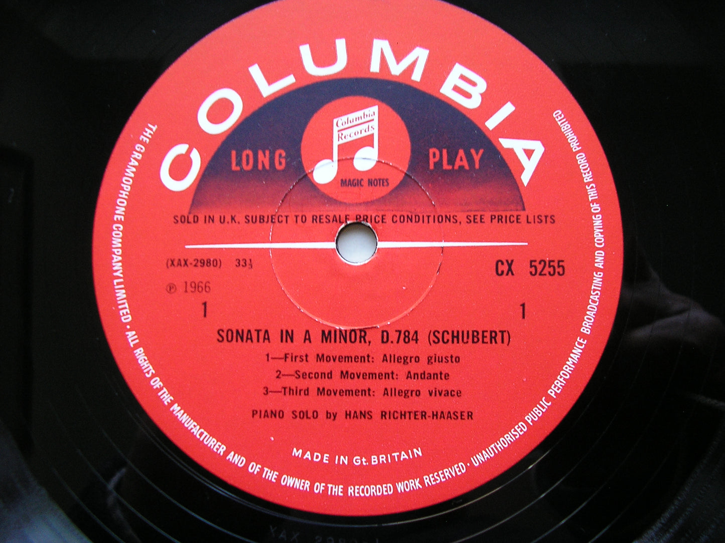SCHUBERT: PIANO SONATAS D784 & D958 HANS RICHTER-HAASER CX 5255