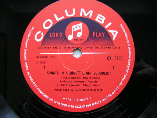 SCHUBERT: PIANO SONATAS  D784  &  D958      HANS RICHTER-HAASER    CX 5255