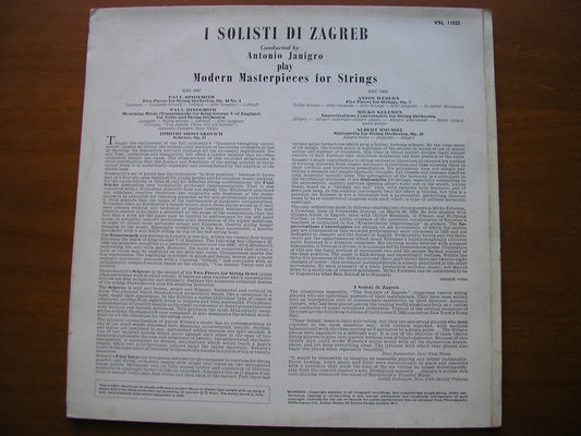 HINDEMITH / SHOSTAKOVICH / WEBERN / ROUSSEL / KELEMEN: MUSIC FOR STRINGS     I SOLOISTI DI ZAGREB / JANIGRO     VSL 11025