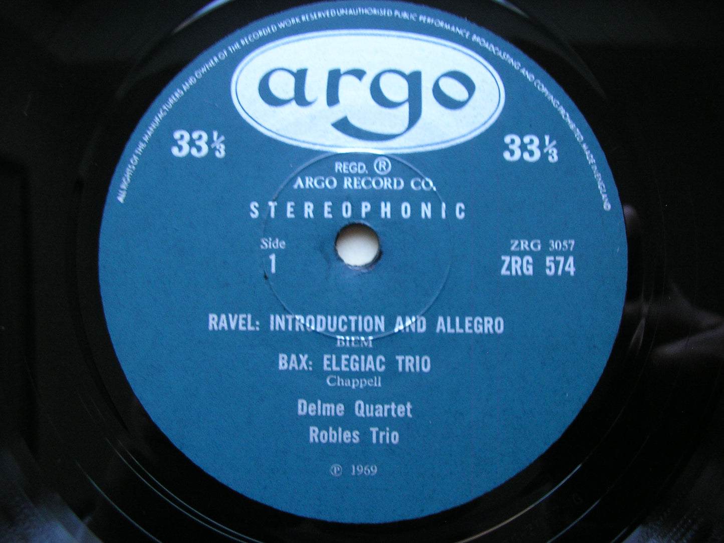 RAVEL: INTRODUCTION & ALLEGRO / BAX: ELEGAIC TRIO / DEBUSSY: TRIO ROBLES TRIO / DELME QUARTET ZRG 574