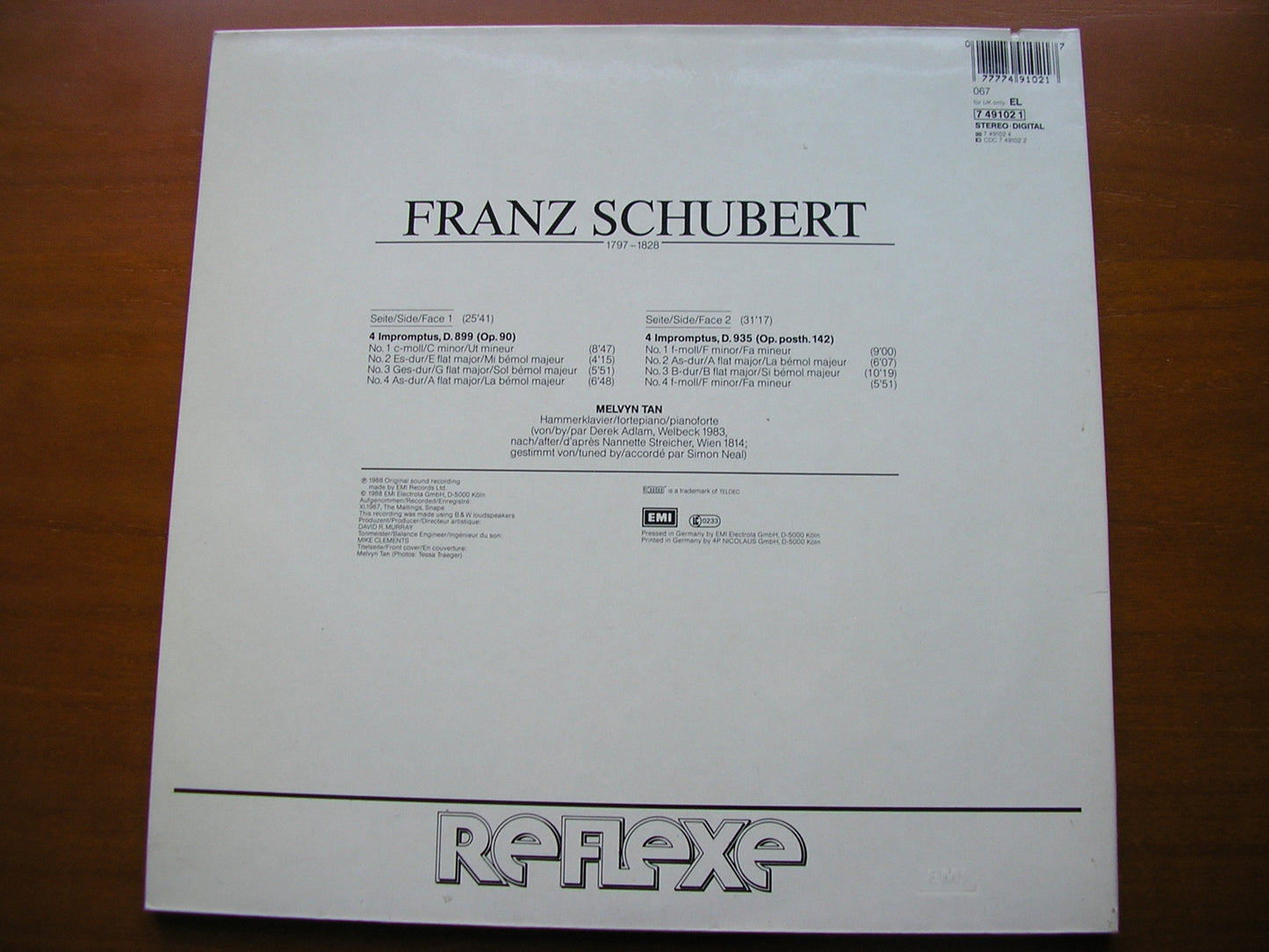 SCHUBERT: IMPROMPTUS D899 & D935 MELVYN TAN 7 49102
