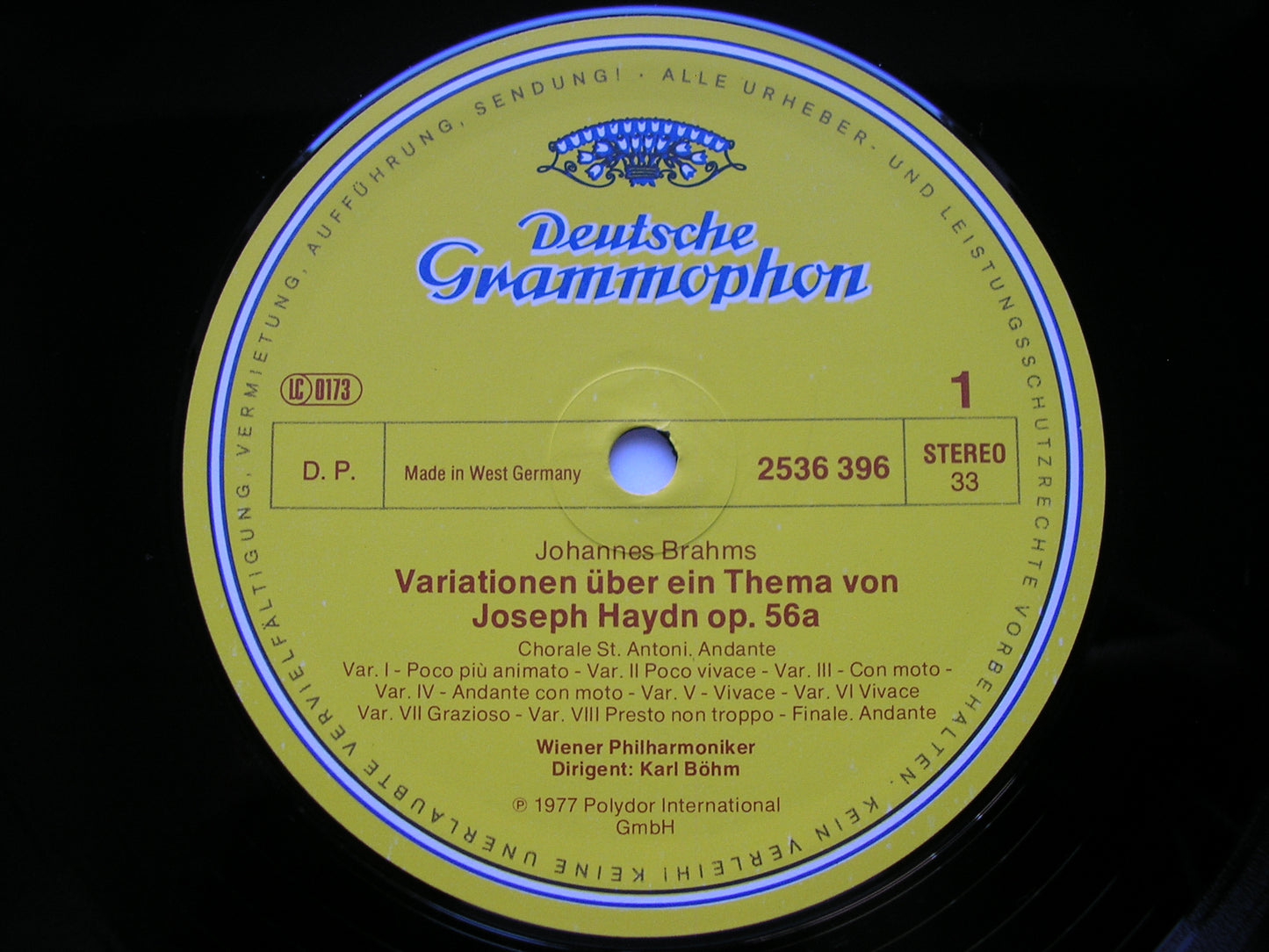 BRAHMS: HAYDN VARIATIONS / TRAGIC OVERTURE / ALTO RHAPSODY LUDWIG / VIENNA PHILHARMONIC / BOHM 2536 396