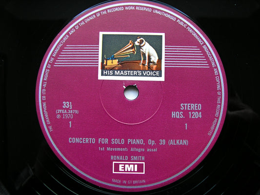 ALKAN: CONCERTO FOR SOLO PIANO Op. 39 RONALD SMITH HQS 1204