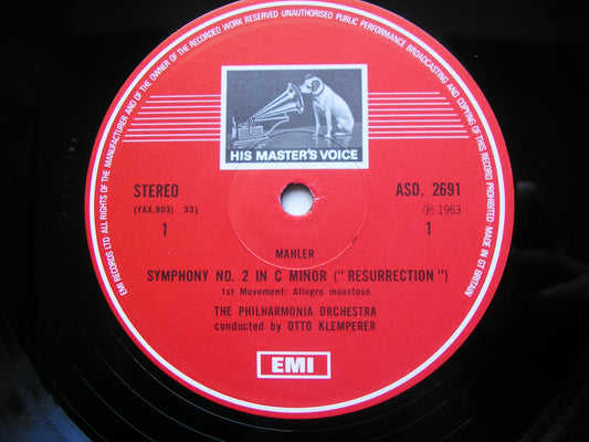 MAHLER: SYMPHONY No. 2 'Resurrection'     SCHWARZKOPF / ROSSL-MAJDAN / PHILHARMONIA / KLEMPERER     SLS 806