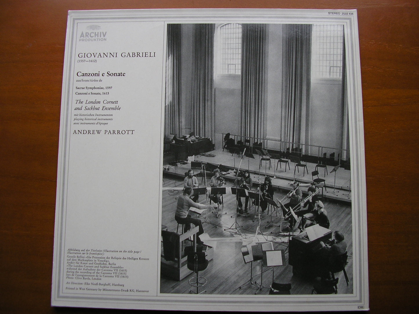 GABRIELI: CANZONI E SONATE 1597-1615 THE LONDON CORNET & SACKBUT ENSEMBLE / PARROTT 2533 406