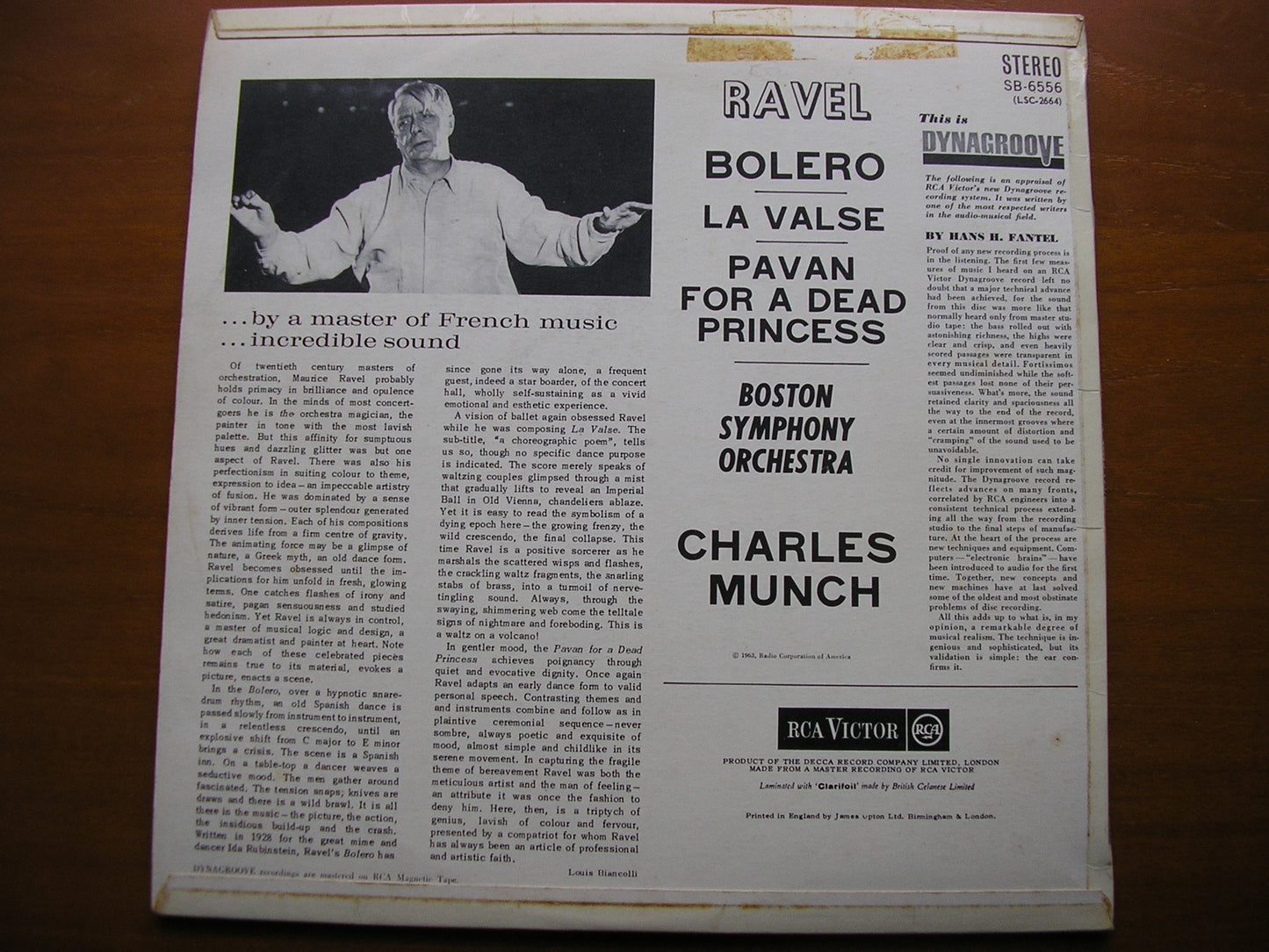 RAVEL: BOLERO / LA VALSE / PAVAN MUNCH / BOSTON SYMPHONY SB 6556