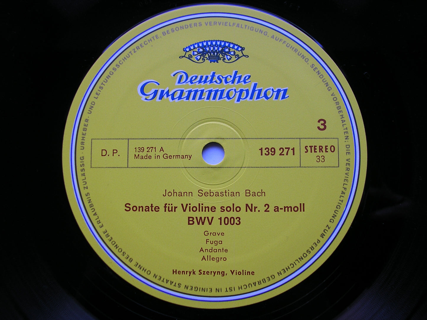 BACH: UNACCOMPANIED SONATAS & PARTITAS      HENRYK SZERYNG      3LP      2709 028