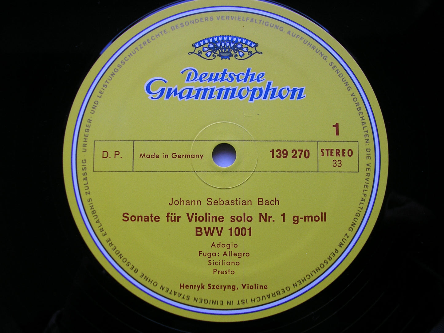 BACH: UNACCOMPANIED SONATAS & PARTITAS      HENRYK SZERYNG      3LP      2709 028