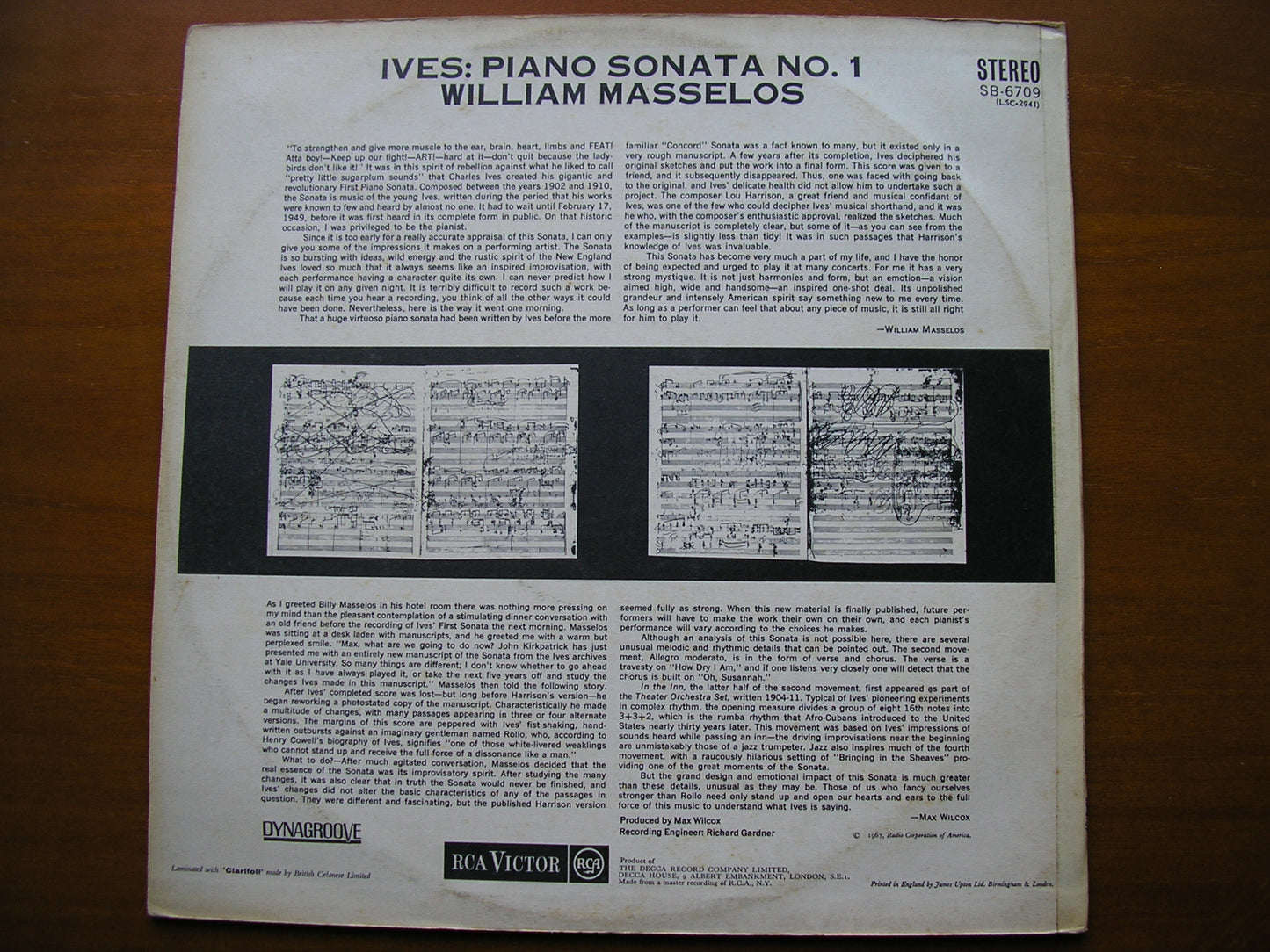 IVES: PIANO SONATA No. 1 WILLIAM MASSELOS SB 6709
