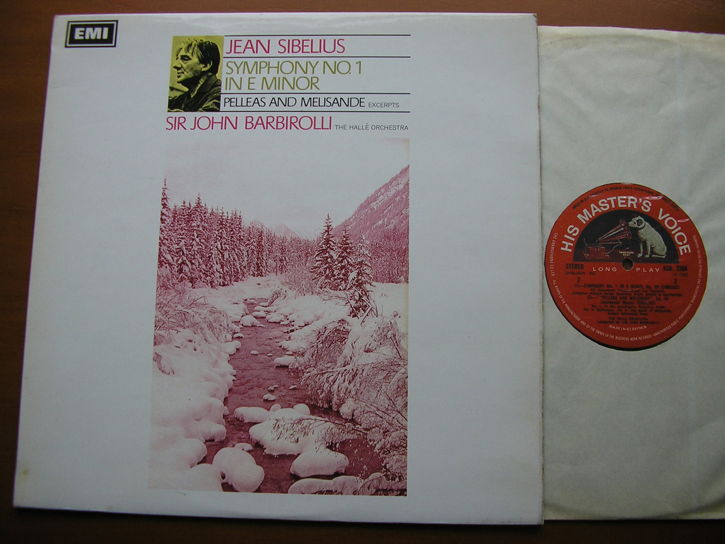 SIBELIUS: SYMPHONY No. 1 / PELLEAS & MELISANDE BARBIROLLI / HALLE ORCHESTRA ASD 2366