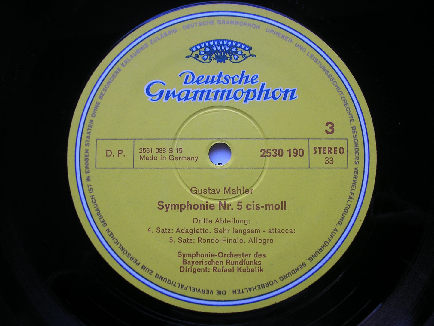 MAHLER: SYMPHONY No. 5 / LIEDER EINES FAHRENDEN GESELLEN FISCHER-DIESKAU / BAVARIAN RADIO SYMPHONY / KUBELIK 2707 056