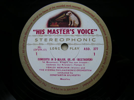 BEETHOVEN: VIOLIN CONCERTO MENUHIN / VIENNA PHILHARMONIC / SILVESTRI ASD 377