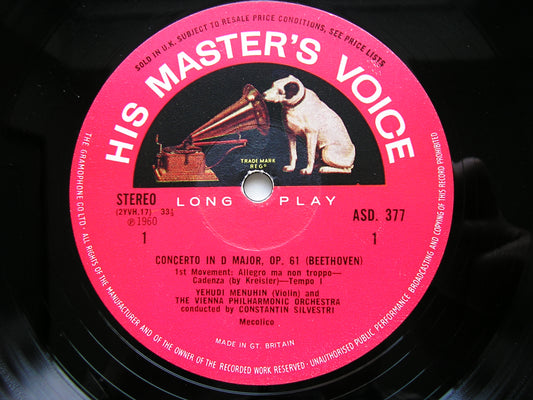 BEETHOVEN: VIOLIN CONCERTO MENUHIN / VIENNA PHILHARMONIC / SILVESTRI ASD 377