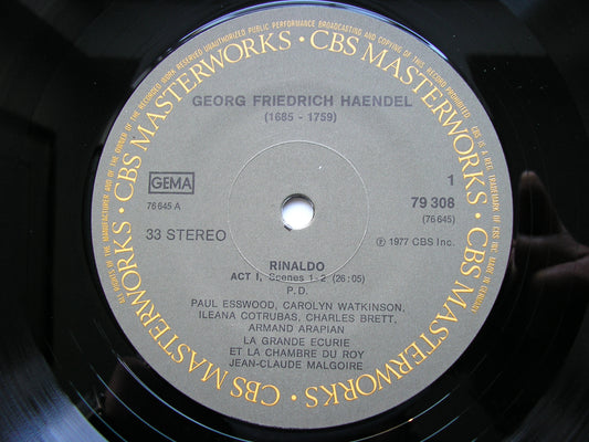 HANDEL: RINALDO (1711) SOLOISTS / LA GRANDE ECURIE ET LA CHAMBRE DU ROY / MALGOIRE 3LP 79308