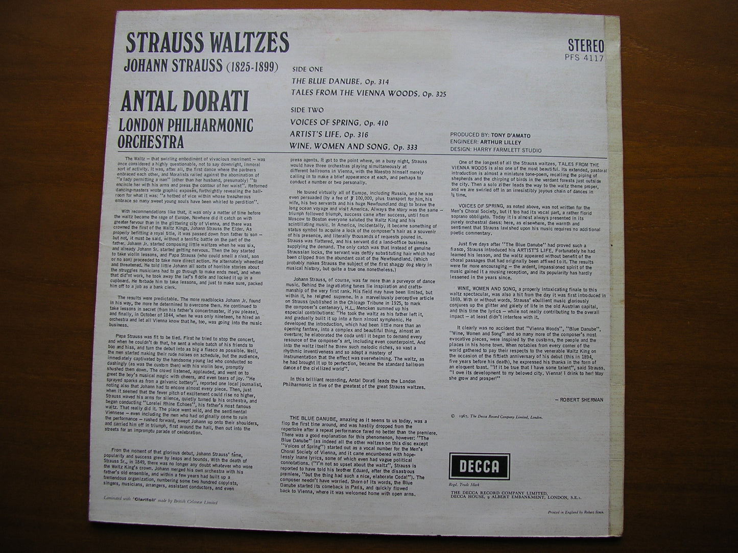 STRAUSS: FIVE WALTZES DORATI / LONDON PHILHARMONIC PFS 4117