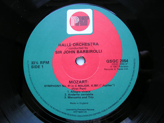 MOZART: SYMPHONIES Nos. 29 & 41 'Jupiter' BARBIROLLI / HALLE ORCHESTRA GSGC 2054
