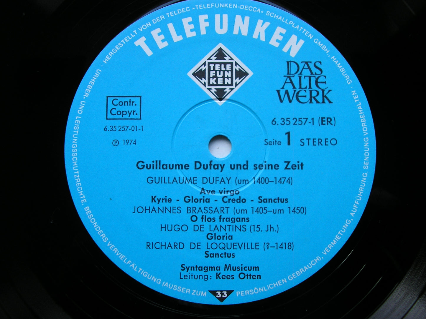 DUFAY & HIS TIMES: ANDRIEU / BINCHOIS / BRASSART / CESARIS / DUNSTABLE / GRENON / MORTON / SOLAGE SYNTAGMA MUSICUM / OTTEN 2LP 6.35257