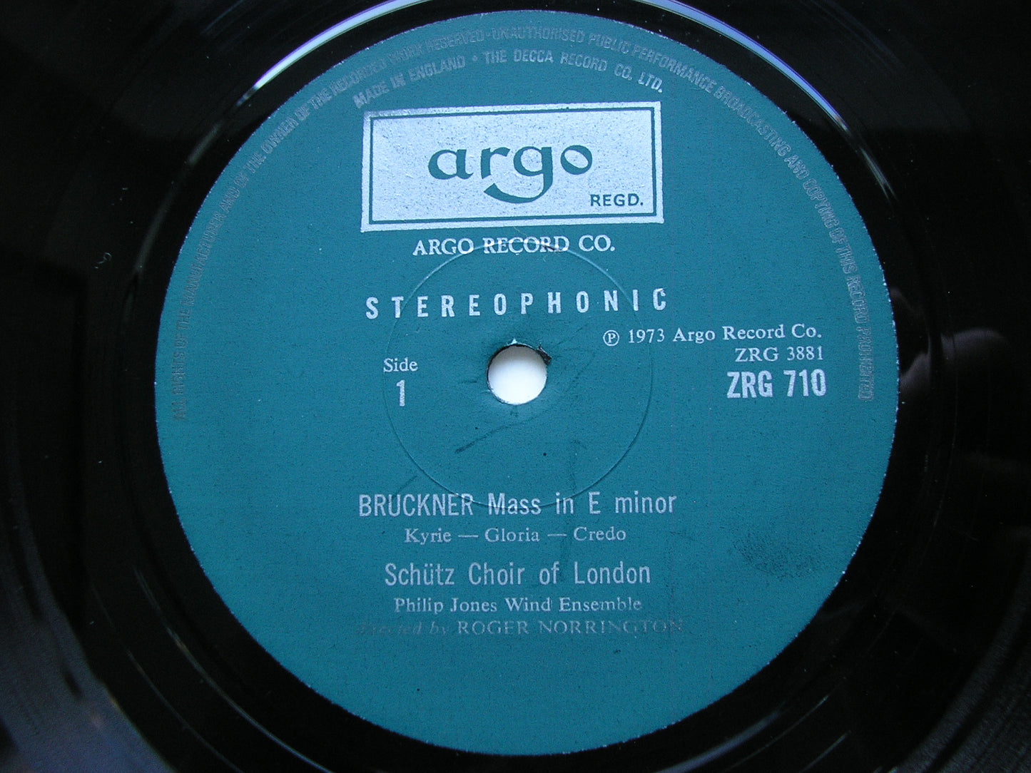 BRUCKNER: MASS No. 2 in E minor SCHUTZ CHOIR OF LONDON / PHILIP JONES BRASS ENSEMBLE / NORRINGTON ZRG 710