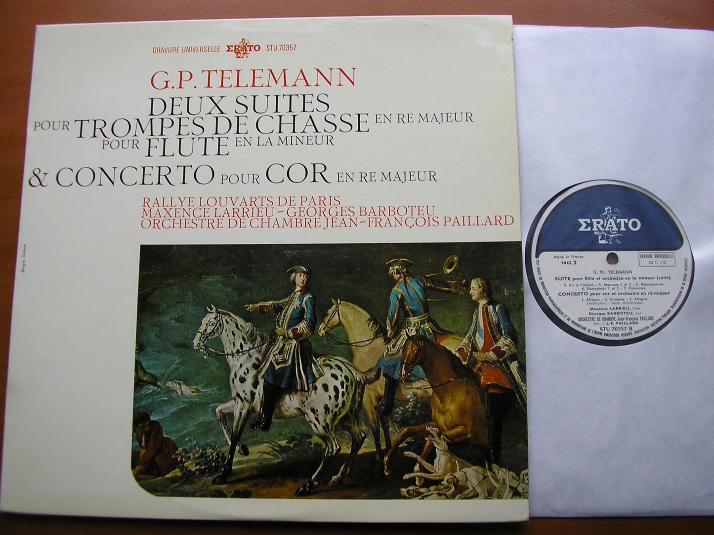 TELEMANN: SUITE FOR TRUMPETS / TWO SUITES FOR FLUTE / HORN CONCERTO RALLYE LOUVARTS DE PARIS / JEAN-FRANCOIS PAILLARD ORCHESTRA STU 70357