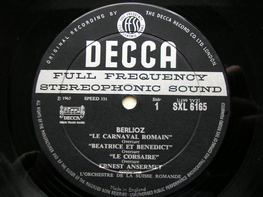 SXL 6165 BERLIOZ: ORCHESTRAL MUSIC ANSERMET / SUISSE ROMANDE ORCHESTRA ED1