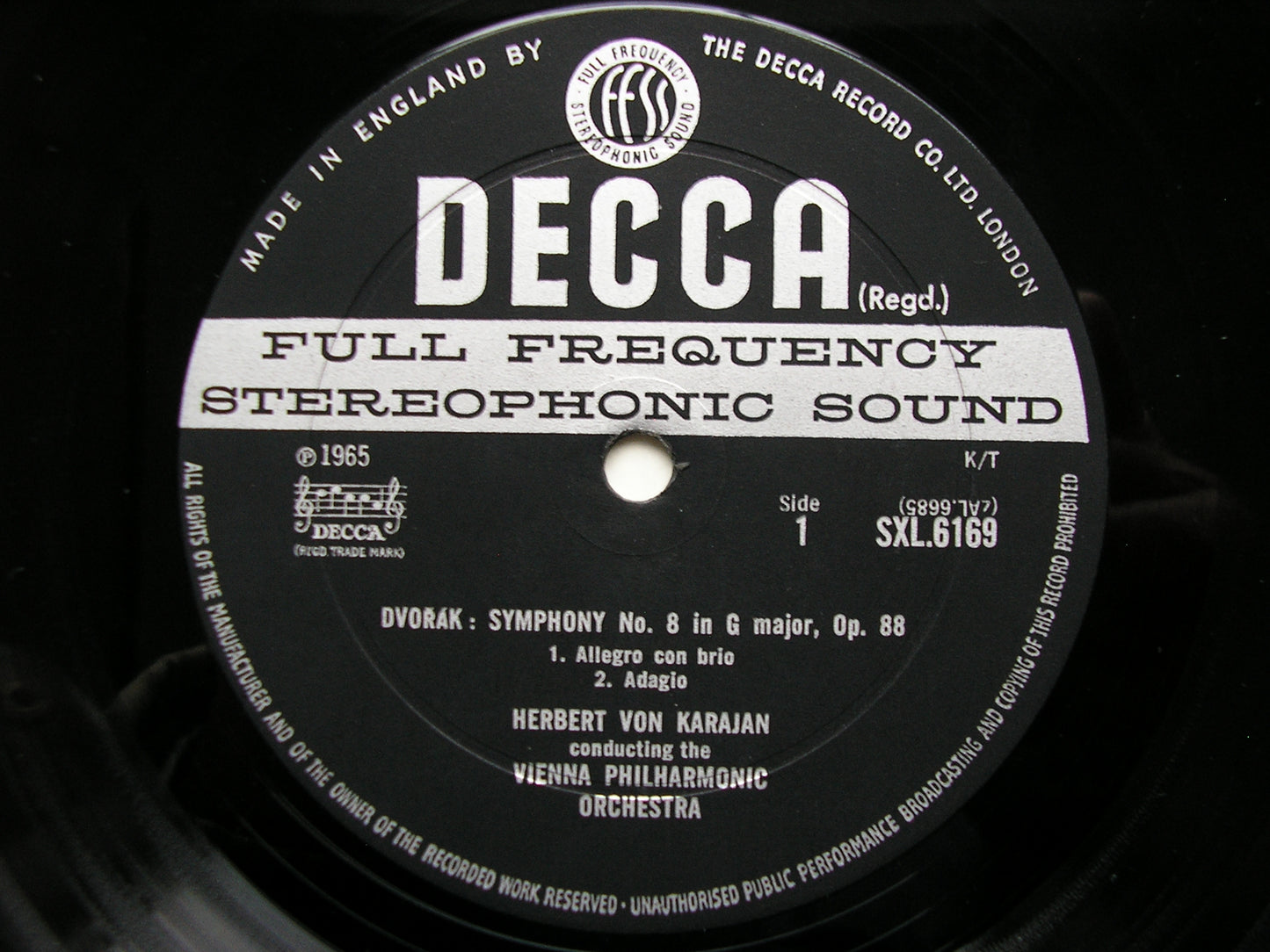 SXL 6169 DVORAK: SYMPHONY No. 8 KARAJAN / VIENNA PHILHARMONIC ED2