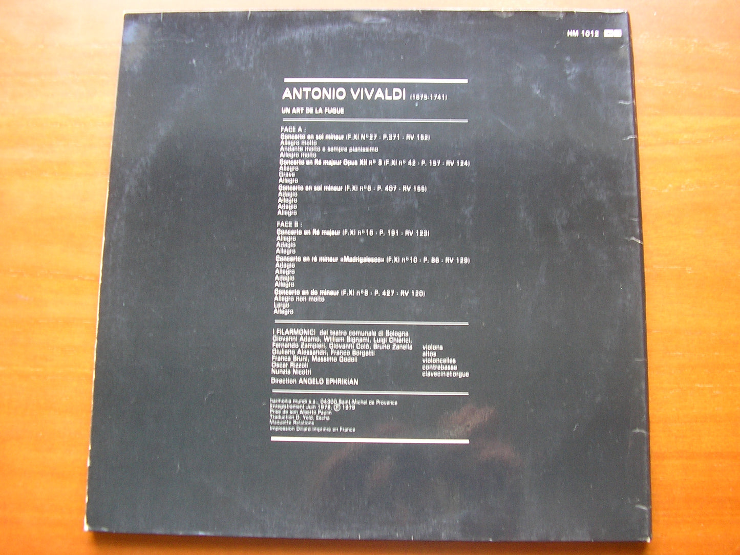 VIVALDI: THE ART OF FUGUE I FILARMONICI DEL TEATRO COMMUNALE DI BOLOGNA / EPHRIKIAN HM 1012