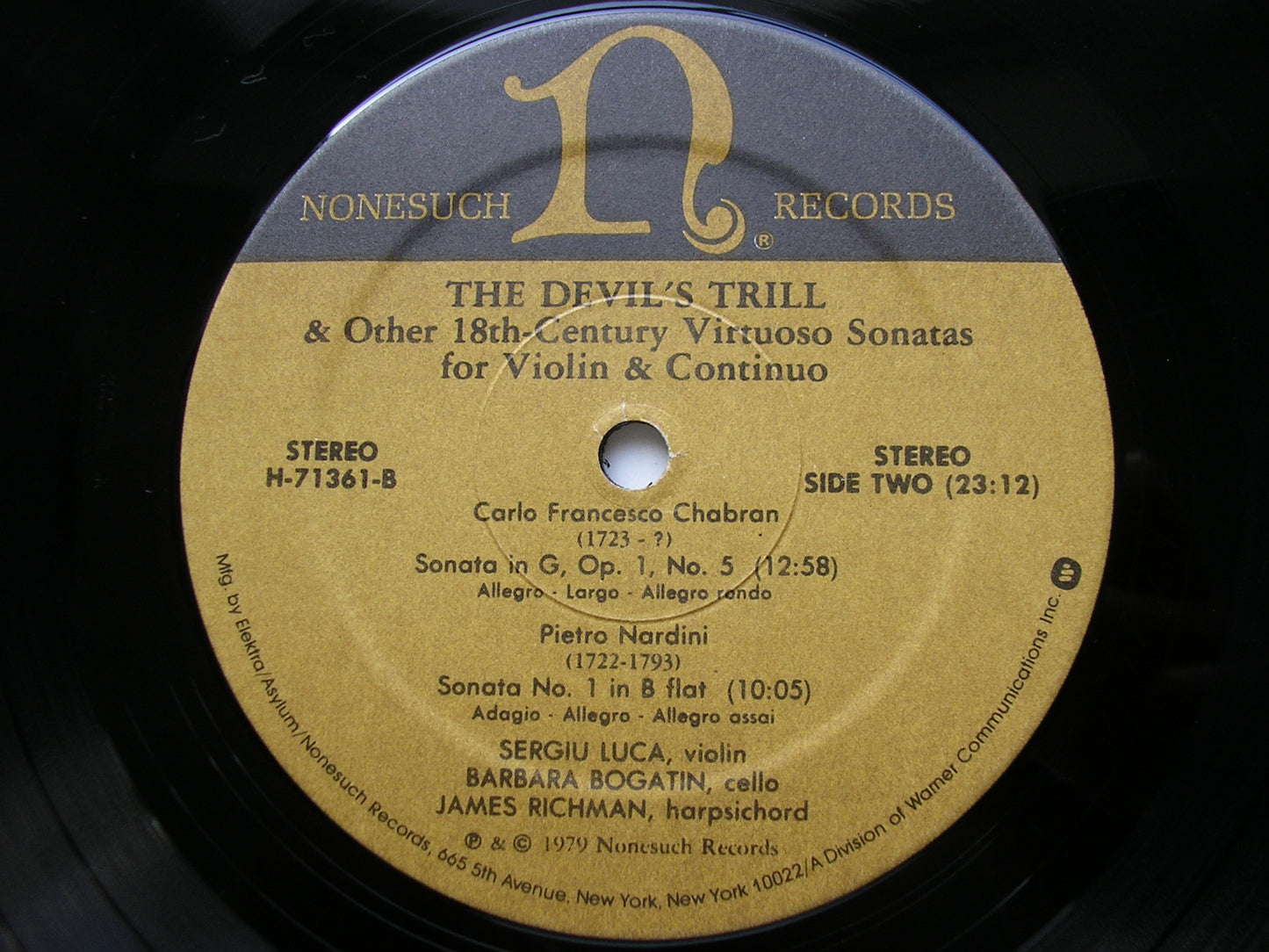 TARTINI: THE DEVIL'S TRILL / VIOLIN SONATAS BY CHABRAN & NARDINI     LUCA / BOGATIN / RICHMAN    H-71361