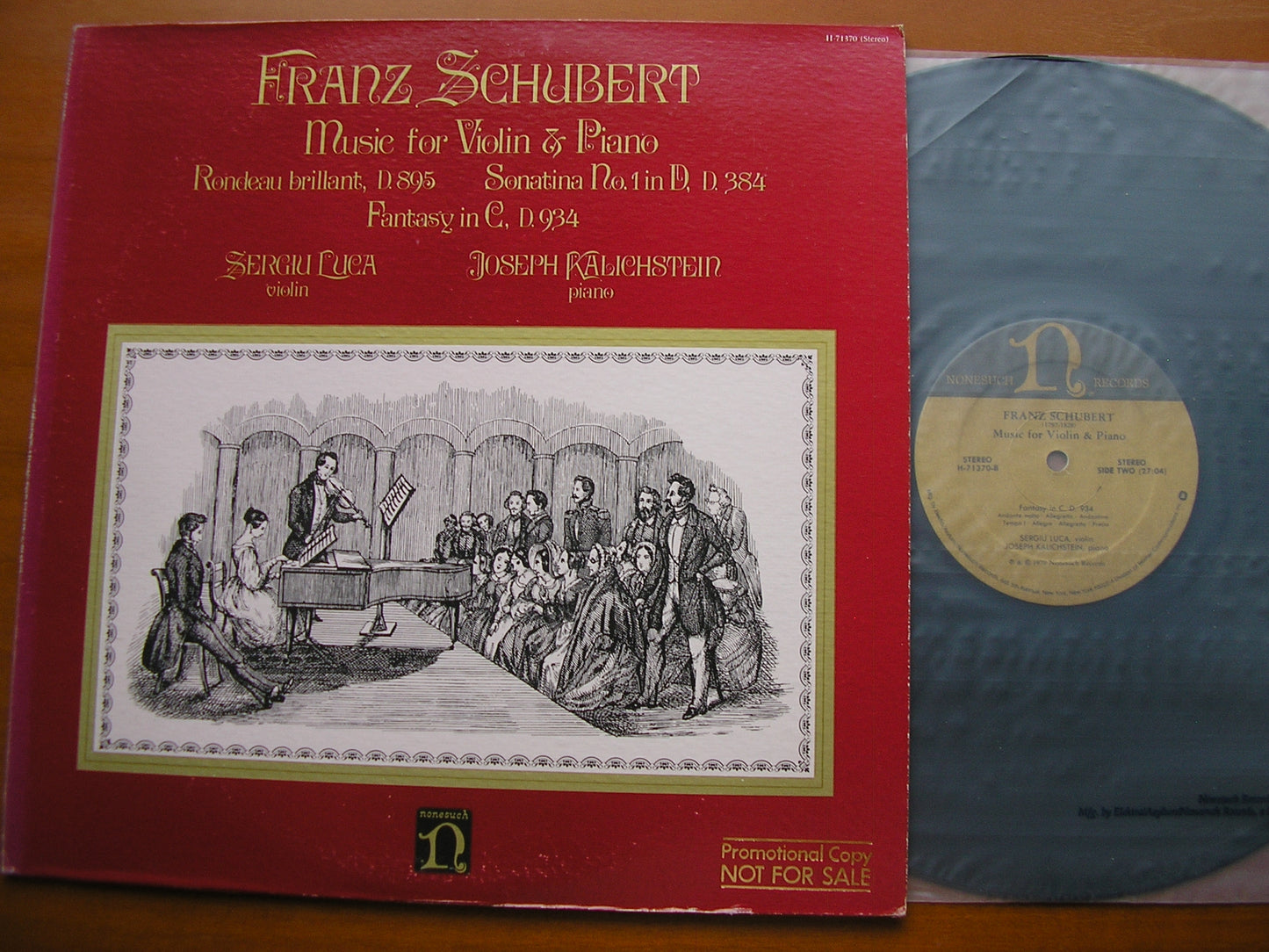 SCHUBERT: MUSIC FOR VIOLIN & PIANO     SERGIU LUCA / JOSEPH KALICHSTEIN      H-71370