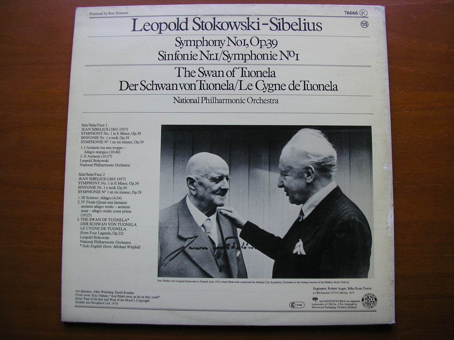 SIBELIUS: SYMPHONY No. 1 / THE SWAN OF TUONELA      STOKOWSKI / NATIONAL PHILHARMONIC       76666