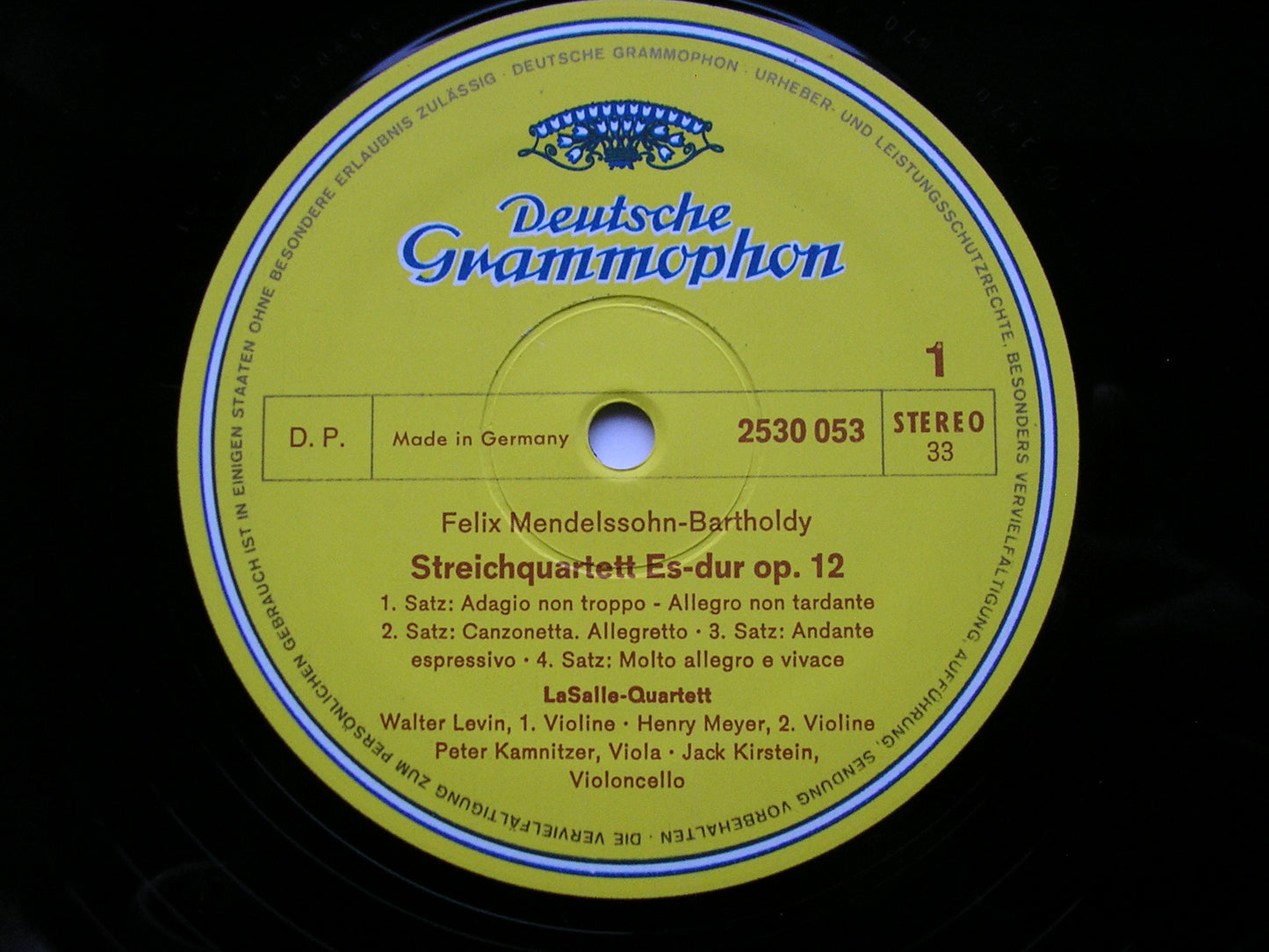 MENDELSSOHN: STRING QUARTETS Op. 12 & 13 LA SALLE QUARTET 2530 053