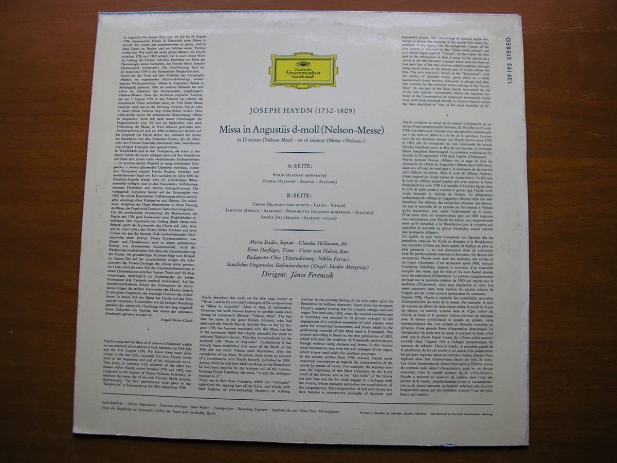 HAYDN: NELSON MASS SOLOISTS / HUNGARIAN STATE ORCHESTRA / FERENCSIK 139 195