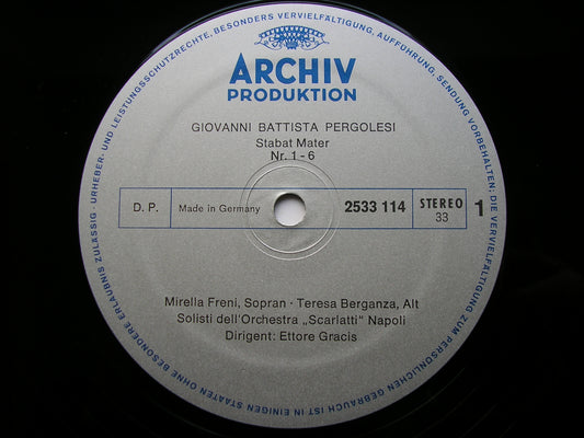 PERGOLESI: STABAT MATER     FRENI / BERGANZA / SCARLATTI ORCHESTRA OF NAPLES / GRACIS      2533 114