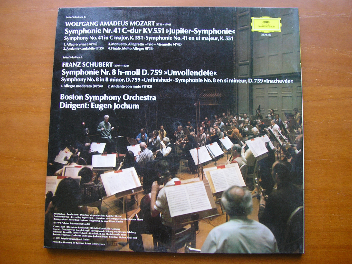 MOZART: SYMPHONY No. 41 'Jupiter' / SCHUBERT: SYMPHONY No. 8 'Unfinished' JOCHUM / BOSTON SYMPHONY 2530 357