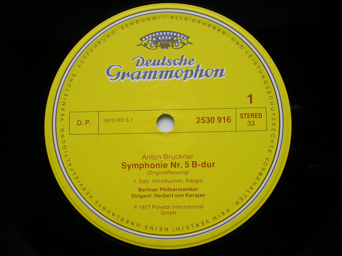 BRUCKNER: SYMPHONY No. 5 KARAJAN / BERLIN PHILHARMONIC 2LP 2707 101