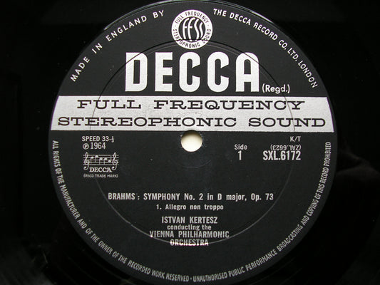 SXL 6172 BRAHMS: SYMPHONY No. 2 KERTESZ / VIENNA PHILHARMONIC ED2