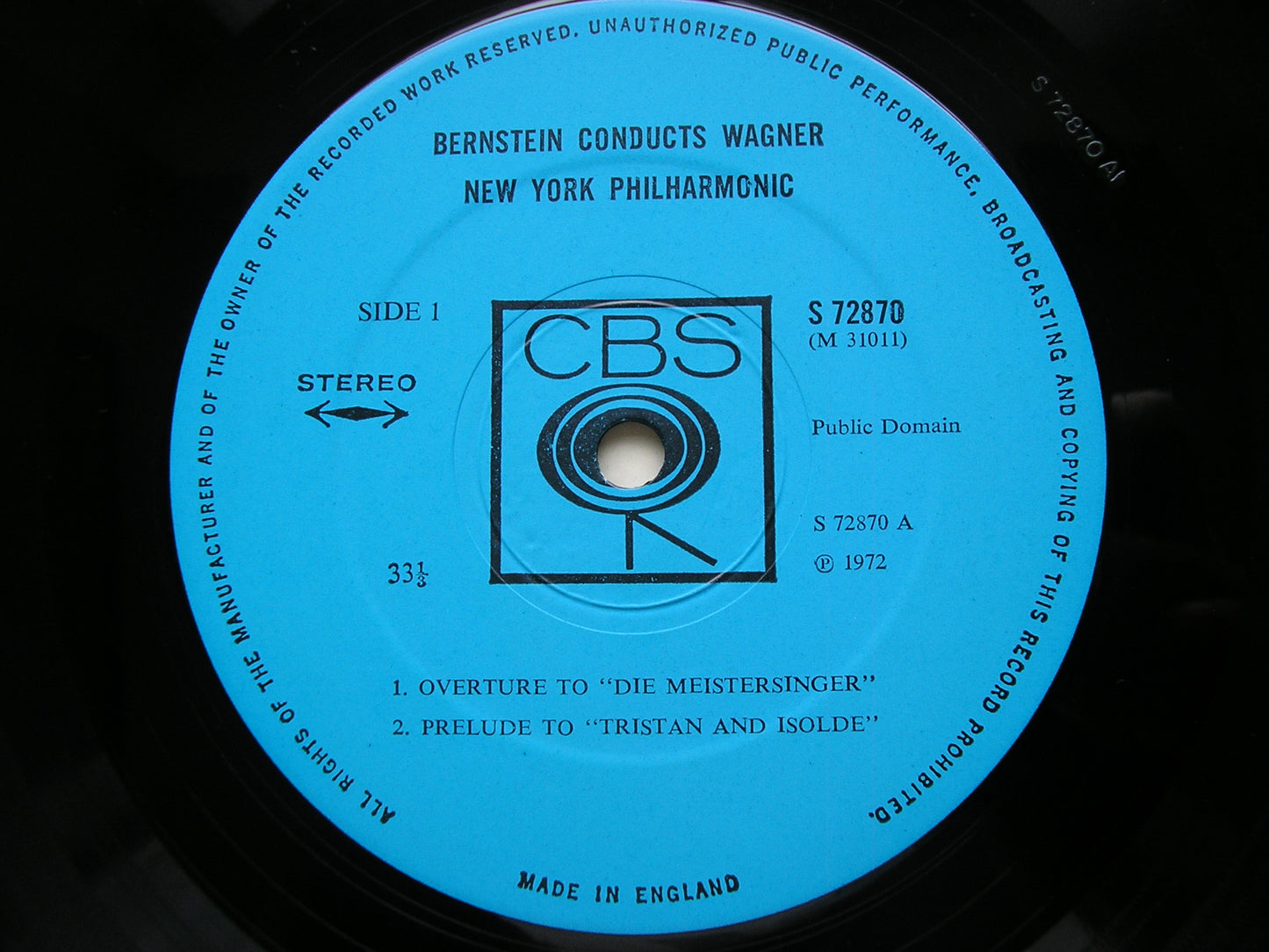 WAGNER: ORCHESTRAL MUSIC      BERNSTEIN / NEW YORK PHILHARMONIC     72870
