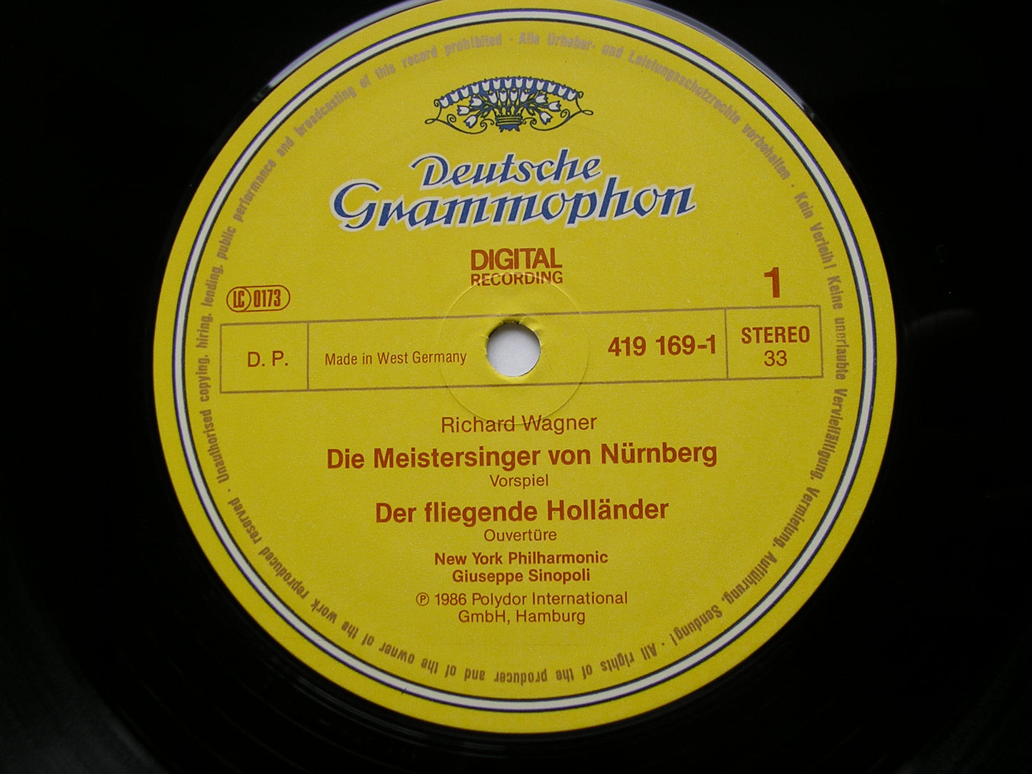 WAGNER: ORCHESTRAL MUSIC SINOPOLI / NEW YORK PHILHARMONIC 419 169
