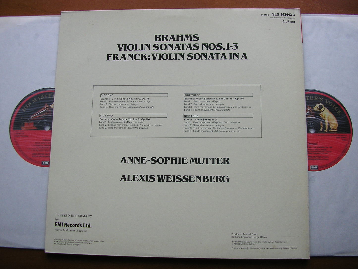 BRAHMS: THE THREE SONATAS FOR VIOLIN & PIANO / FRANCK: SONATA in A MUTTER / WEISSENBERG SLS 143443
