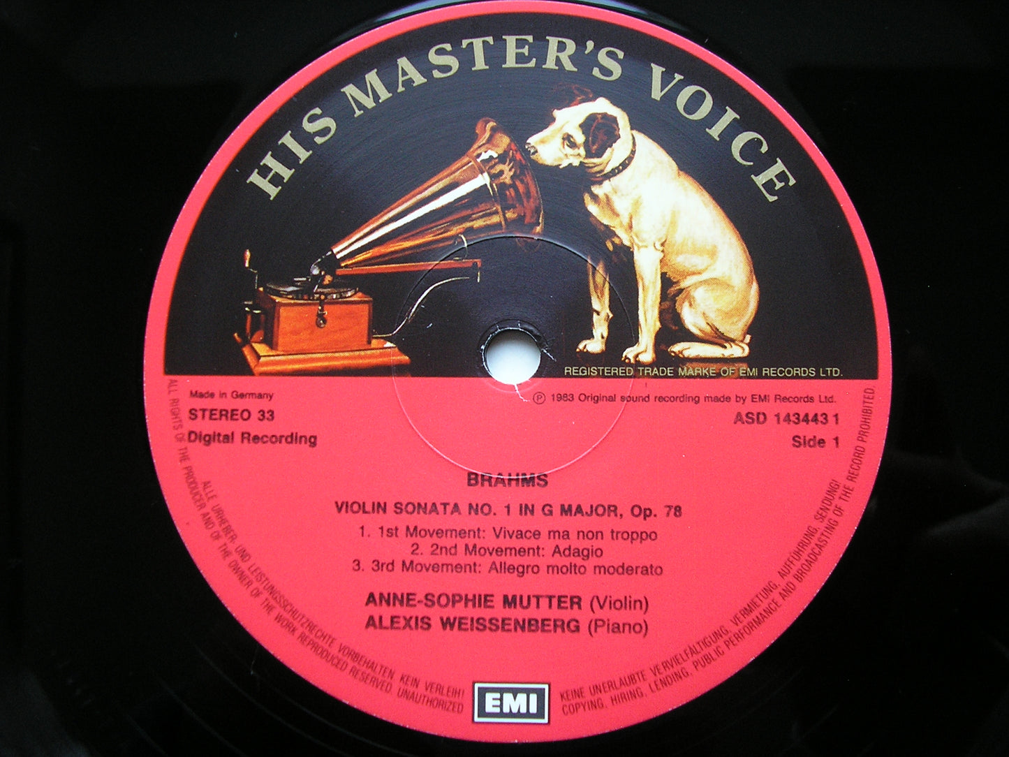 BRAHMS: THE THREE SONATAS FOR VIOLIN & PIANO / FRANCK: SONATA in A MUTTER / WEISSENBERG SLS 143443