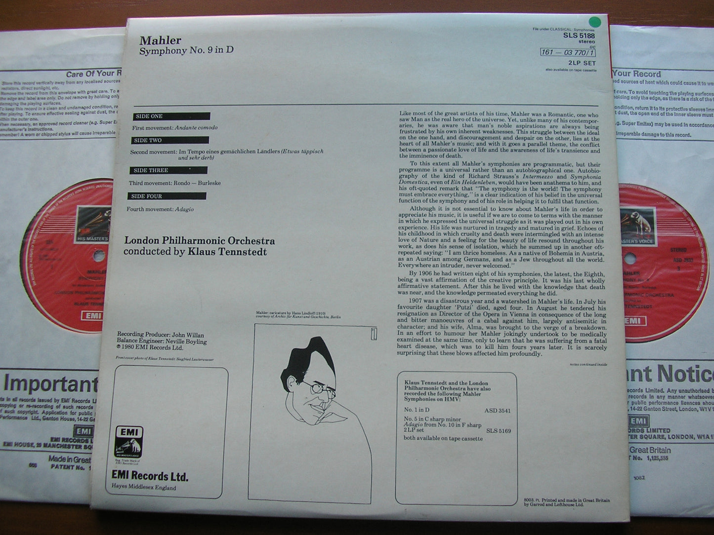 MAHLER: SYMPHONY No. 9 TENNSTEDT / LONDON PHILHARMONIC SLS 5188