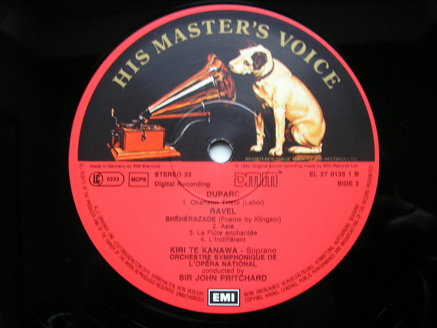 RAVEL: SHEHERAZADE / DUPARC: MELODIES       KIRI TE KANAWA / BRUSSELS OPERA ORCHESTRA / PRITCHARD    27 0135