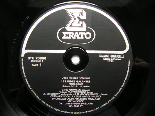 RAMEAU: LES INDES GALANTES (1735) SOLOISTS / PAILLARD ORCHESTRA / JEAN FRANCOIS PAILLARD 4LP STU 70850 / 53