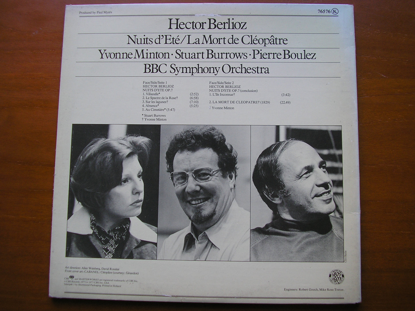 BERLIOZ: LES NUITS D'ETE / LA MORT DE CLEOPATRE      MINTON / BURROWS / BBC SYMPHONY / BOULEZ     76576