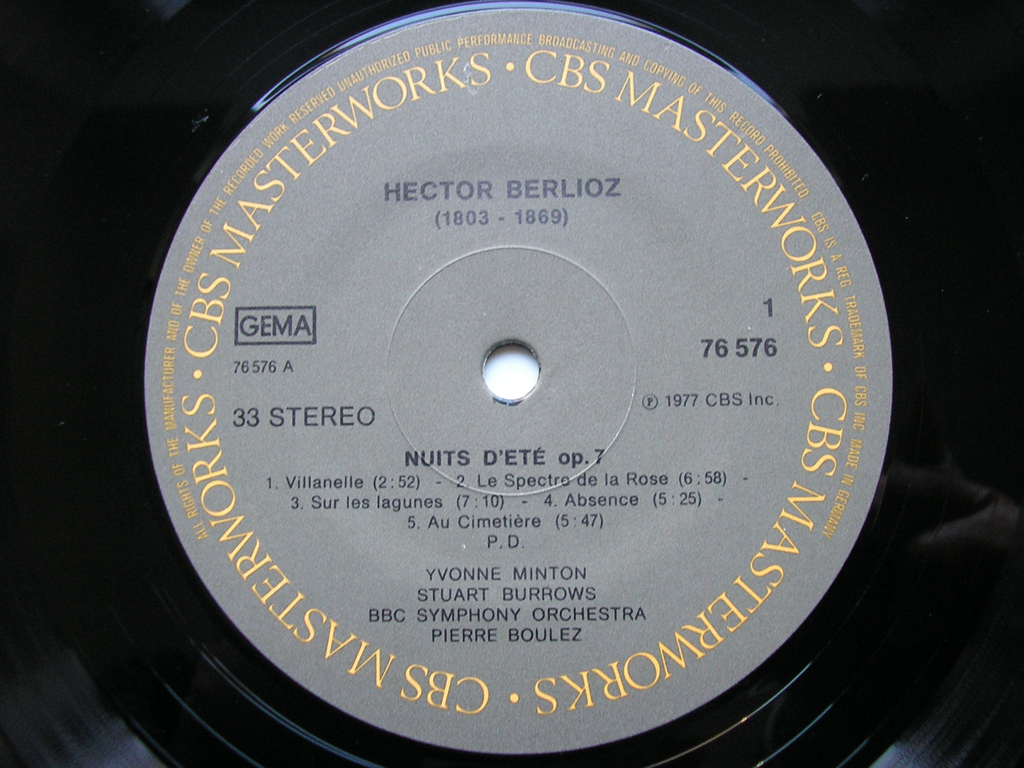 BERLIOZ: LES NUITS D'ETE / LA MORT DE CLEOPATRE      MINTON / BURROWS / BBC SYMPHONY / BOULEZ     76576