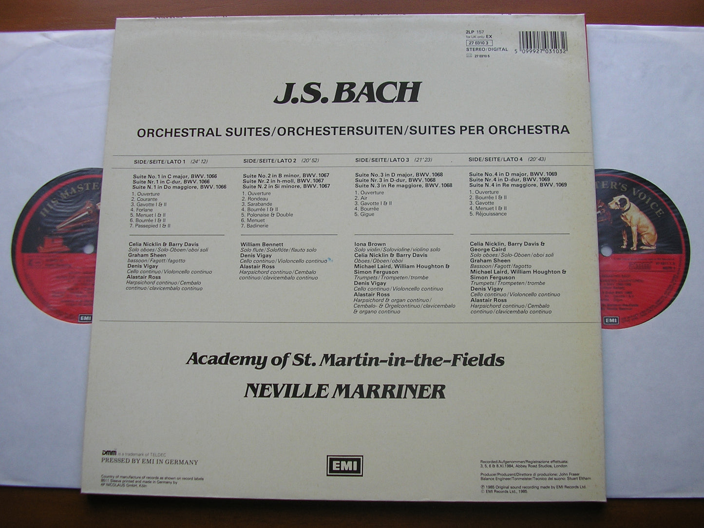 BACH: FOUR ORCHESTRAL SUITES BWV 1066 - 1069 MARRINER / ACADEMY OF ST MARTIN IN THE FIELDS 27 0310
